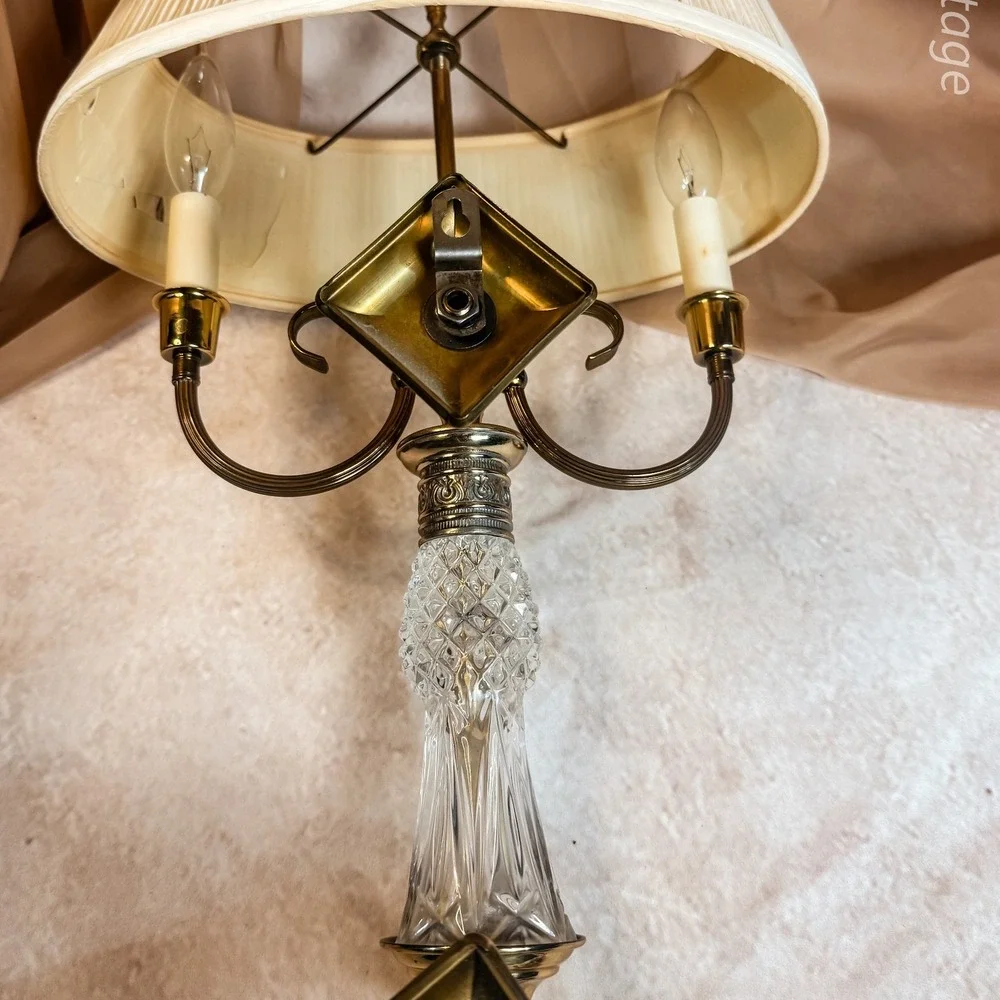 Brass and Glass Regency Style Wall Mount Lamp